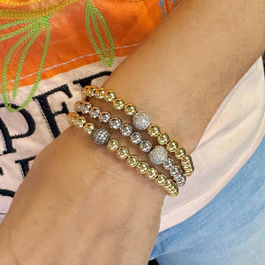 Camryn's Stretch Pave Ball Bracelet
