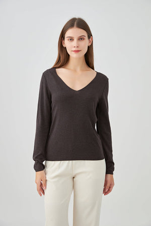 Cashmere silk V-neck sweater