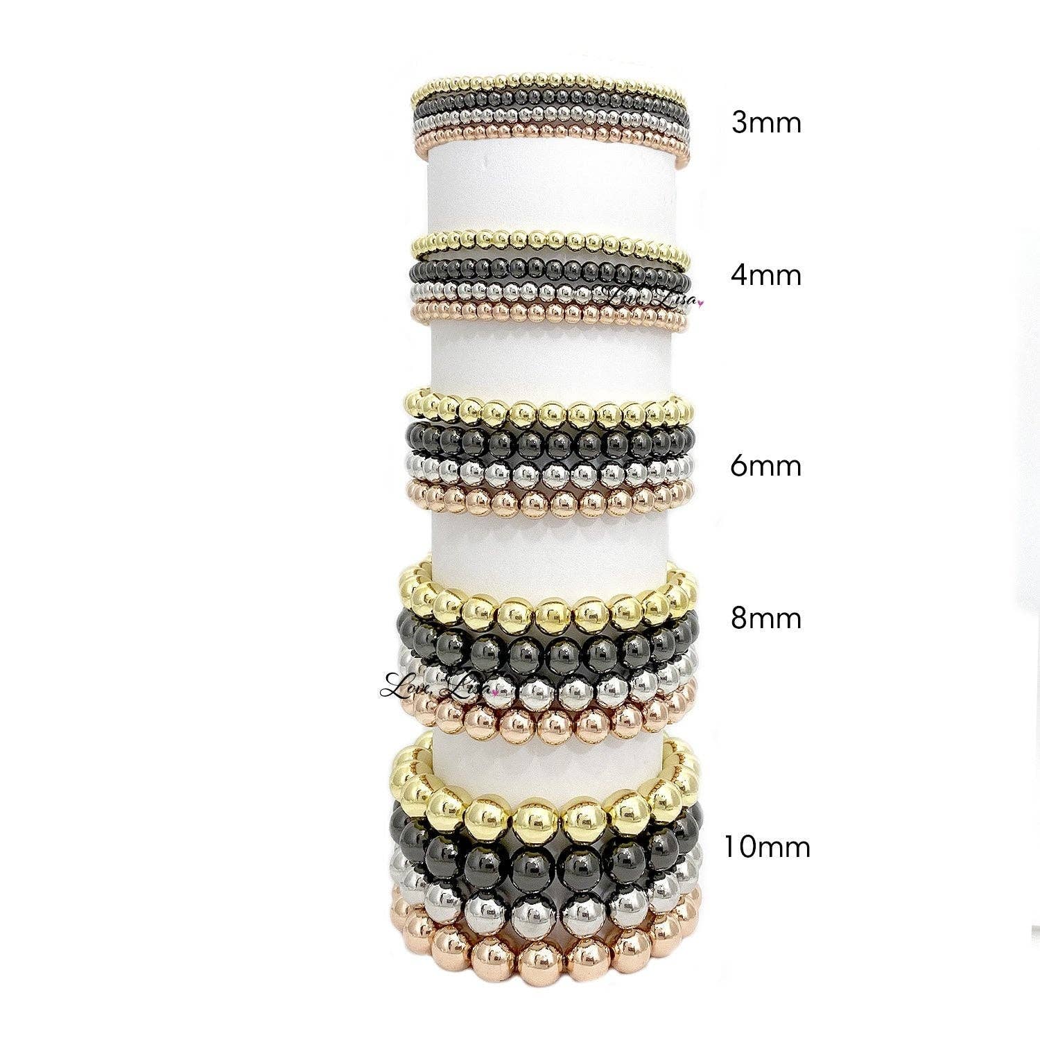 5mm Gold and Silver Beaded Bracelet