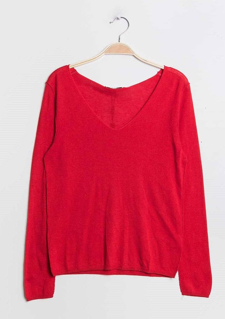Cashmere silk V-neck sweater
