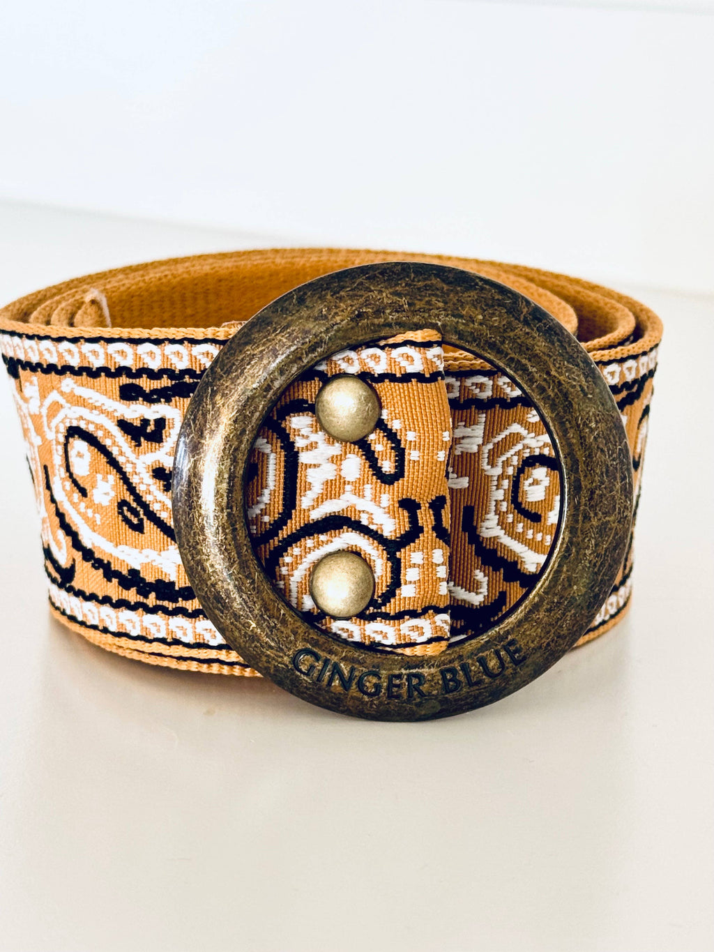 Paisley Please Belt-Gold/Yellow