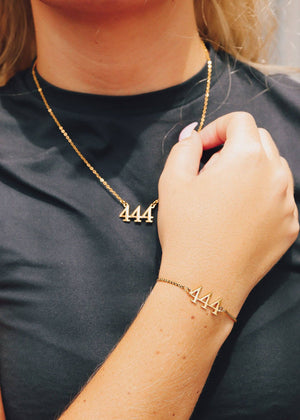 18K Gold PVD Stainless Steel Angel Number Necklace