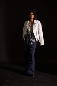 Celin White Leather Jacket